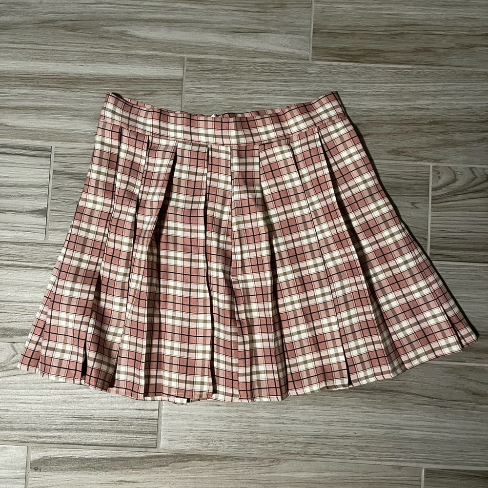 ✨Pink Plaid Pleated Skirt✨